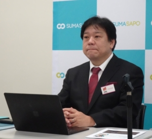 管理会社が物件の入居者に導入を促すため、totonoのダウンロードに関しプロモーションが必要ない状態であると話す小田CEO